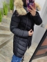 Дълго зимно яке с естествен косъм черно, снимка 8