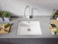 Бял кухненска мивка за вграждане под плот Прага 60 Level 560 x 470 мм, снимка 4