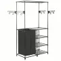 vidaXL Стойка за дрехи, метал и нетъкан текстил, 87x44x158 см, черна, снимка 1
