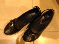 Черни есенни обувки на платформа от естествена кожа с каишка - български!, снимка 1 - Дамски ежедневни обувки - 30183674