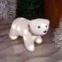 2501 Светеща коледна фигура Бяла мечка с Led светлини, 19x22cm, снимка 2