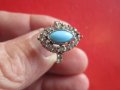 Уникален сребърен пръстен с камък, снимка 2
