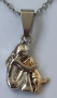Сребристо колие "Жена с куче ", снимка 1