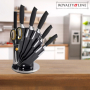 Комплект 5 броя ножове Royalty в комплект с поставка, снимка 1 - Прибори за хранене, готвене и сервиране - 44778813
