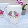 2953 Комплект керамични чаши за чай Влюбени врабчета, в кутия, снимка 7
