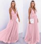 Ефирна дълга рокля в розово, снимка 1 - Рокли - 29565012