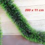 3224 Коледен зелен гирлянд със светло зелени връхчета, 200 x 11cm, снимка 1 - Декорация за дома - 38534291
