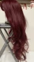 Перука дълга с бретон - цвят бургунди - 60 см, снимка 2
