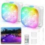 Подводни LED лампи за басейн 2 броя с дистанционно RGB потопяеми IP68 - Бял, снимка 1