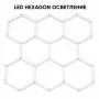 LED хексагонално осветление за гараж и работилница 280W, 6500K, 257.6×244.4 см, 35 LED панела, IP54, снимка 1