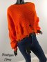 Дамски накъсан къс пуловер 5 цвята , снимка 4