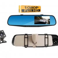 Full HD Видеорегистратор DVR огледало за автомобил с предна и задна камера за паркиране, снимка 1 - Аксесоари и консумативи - 31084671