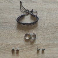 Аксесоари, обеци, пръстени и кожена гривна "Best Friends", снимка 2 - Обеци - 28819395