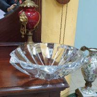 Голяма антикварна словенска кристална купа бомбониера фруктиера- Rogocka, снимка 3 - Антикварни и старинни предмети - 39130076