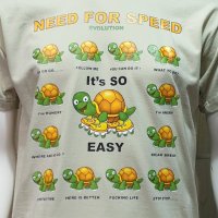Нова забавна мъжка тениска с трансферен печат NEED FOR SPEED с костенурки, снимка 2 - Тениски - 28300457