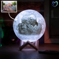 Лунна лампа със снимка и текст - 4 размера/ 3 или 16 цвята на светлината 