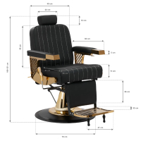 Бръснарски стол Gabbiano Marcus - златисто черен, снимка 4 - Бръснарски столове - 44617777
