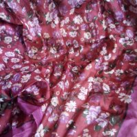 Копринен марков голям флорален  шал, снимка 3 - Шалове - 40827458