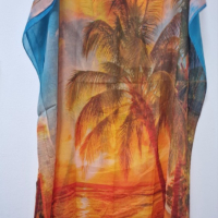 Туника-рокля за плажа в модерни цветни принтове и в свободна права кройка, универсален размер, снимка 3 - Туники - 44741694