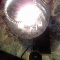Комбинирани електрическа лампа и свещник от ковано желязо, снимка 1 - Антикварни и старинни предмети - 35319012