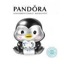Талисман Пандора Pandora сребро 925 Cute Penguin Сладкия Пингвин. Колекция Amélie, снимка 1 - Гривни - 38576626