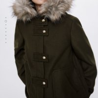 Зелено палто Зара, снимка 1 - Палта, манта - 30211418