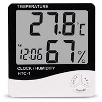 Термометър за дома 3в1 с дигитален дисплей, влагометър и часовник, снимка 1 - Други - 29463907