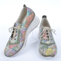 Цветни дамски обувки на платформа от естествена кожа, снимка 2 - Дамски ежедневни обувки - 40412541