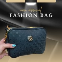 Модерна и компактна дамска чанта с три преградки с дръжка за рамо тип синджир Цветове: черен;син;, снимка 1 - Чанти - 44389778