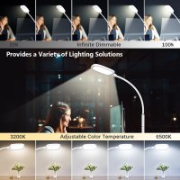 Hapfish LED настолна лампа за учене, 20 W - бяла, снимка 4 - Настолни лампи - 42651216