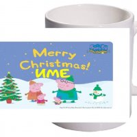Коледна чаша с Пепа Пиг Peppa Pig прасенцето Пепа и име по поръчка, снимка 2 - Подаръци за рожден ден - 30811911