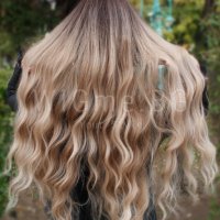 Дълга руса перука на вълни с бретон Флор, снимка 6 - Аксесоари за коса - 30608474