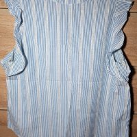 Синя блузка тип потник с къдрички 2XL, снимка 2 - Потници - 35843745