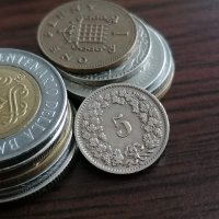Монета - Швейцария - 5 рапен | 1955г., снимка 1 - Нумизматика и бонистика - 35354943