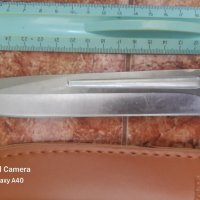 Нож за лов, дървена дръжка 58HRC с кожена кания, снимка 2 - Ножове - 34226823