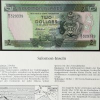  2 долара 1986 Соломонови острови UNC, снимка 2 - Нумизматика и бонистика - 34010226