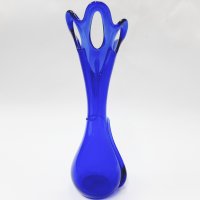 Ваза от кобалтово синьо стъкло, синя(13.3), снимка 4 - Вази - 39679916