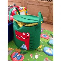 Кош за детски играчки с капак и постелка за играчки, зелен с Крокодил - код 3256 КРОКОДИЛ, снимка 6 - Други - 34505241