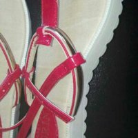 Лачени сандали в червено и златист акцент🍀❤№37(23,5см.)❤🍀, снимка 2 - Сандали - 37238034