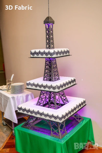 Уникална стойка за сватбена торта "Айфелова Кула", снимка 1