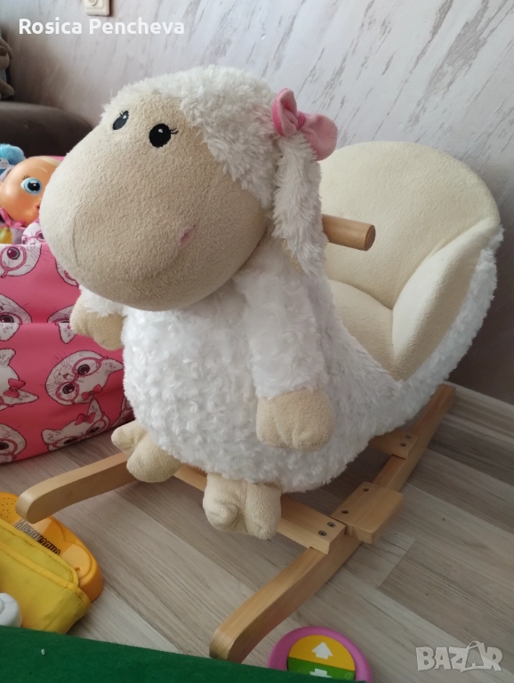 Детска дървена люлка - агънце, снимка 1