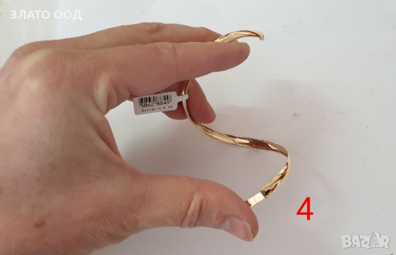 Златна гривна еластична белезник 14К, снимка 1