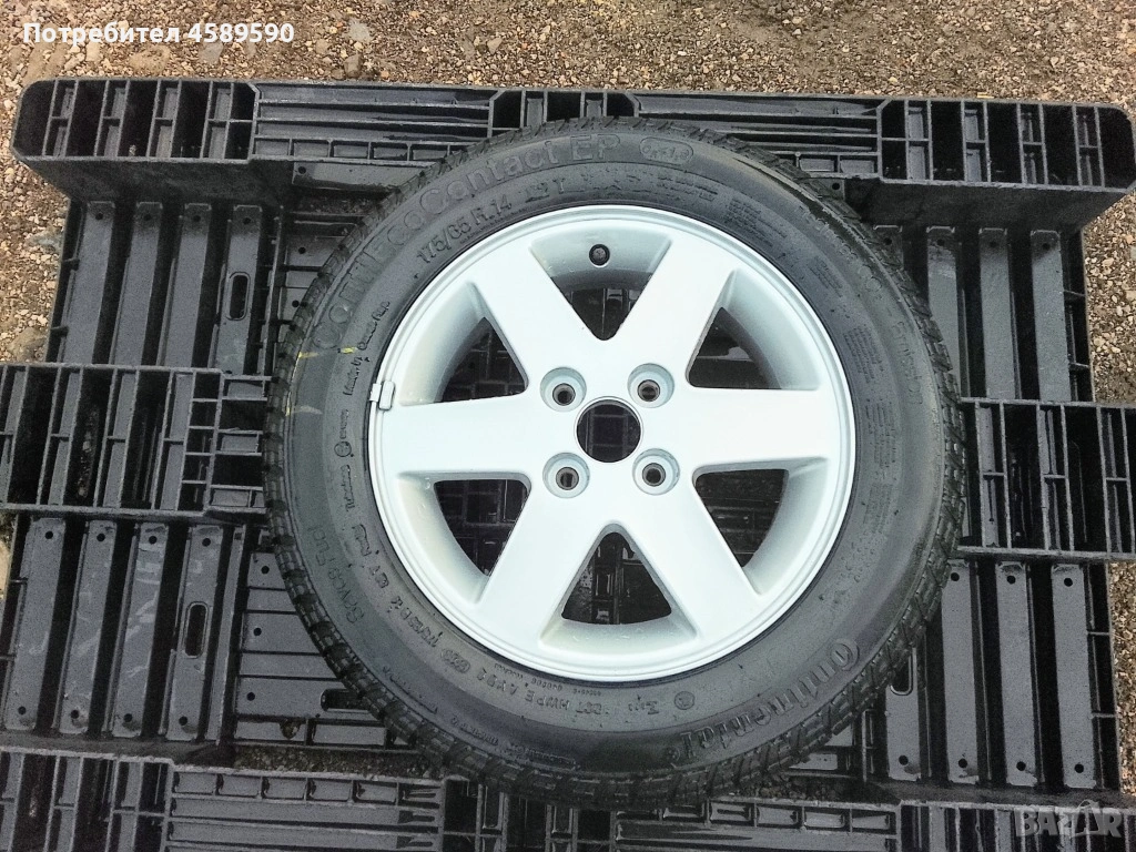 ЧИСТО НОВО Алуминиева джанта 14цола 4x100+НОВА ГУМА Continental за Toyota,Suzuki,Kia,Hyundai,Subaru, снимка 1