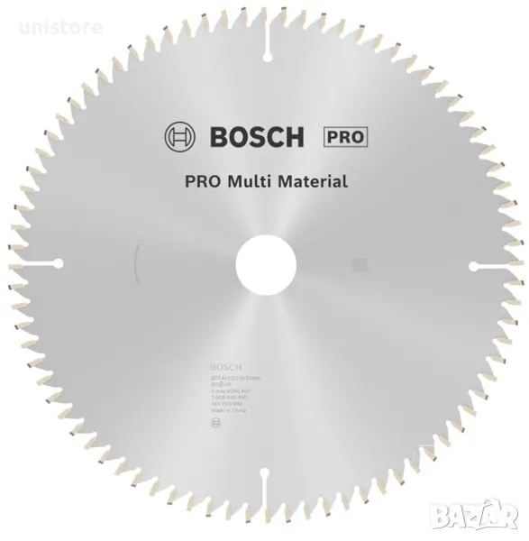 Диск за циркуляр Multi Material, 254x30x3,2mm, z=80, 1бр, 2608640450, BOSCH, снимка 1