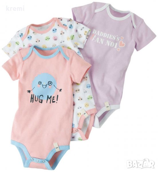 НОВИ! Комплект бодита 3 броя размери от 0 до 4 години, снимка 1