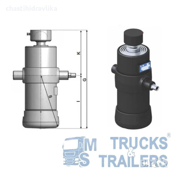 Хидравличен цилиндър HYVA UMB-149-6-1540-K245-50-3/4”HC 71405439, снимка 1
