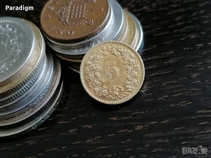 Монета - Швейцария - 5 рапен | 1986г., снимка 1