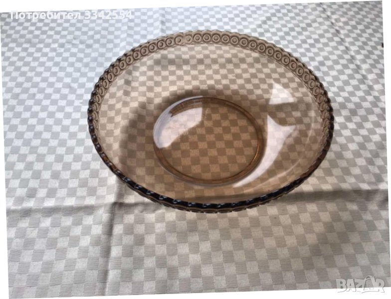 ФРУКТИЕРА КУПА САЛАТИЕРА ДЕБЕЛО ЦВЕТНО РЕЛЕФНО СТЪКЛО, снимка 1