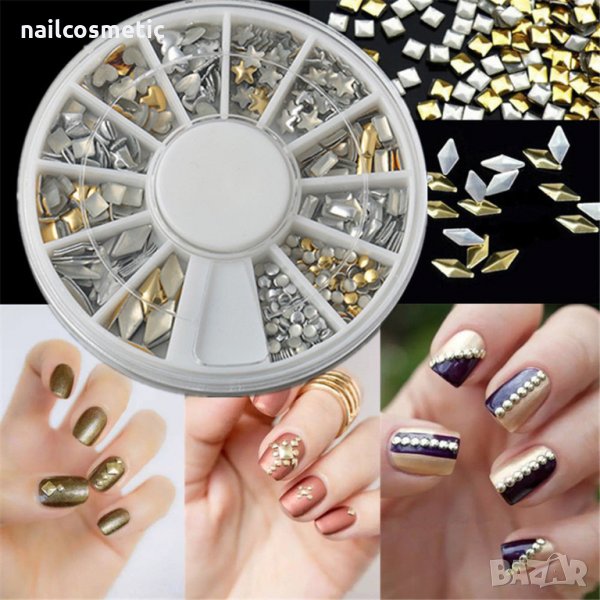 Капси златисти и сребристи за маникюр, снимка 1
