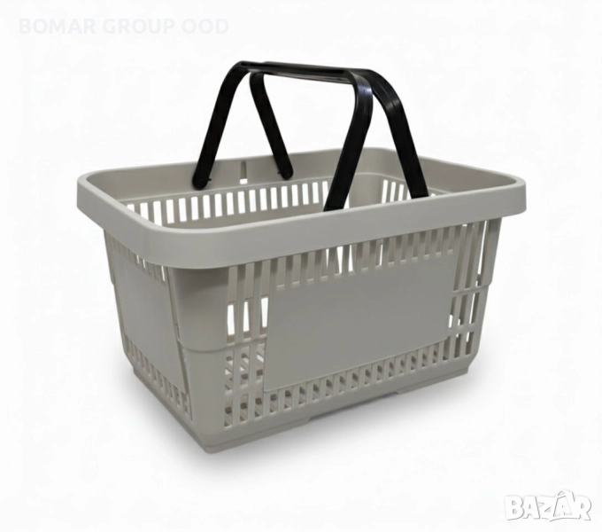 Пластмасова кошница 22 литра светлосив мат, снимка 1